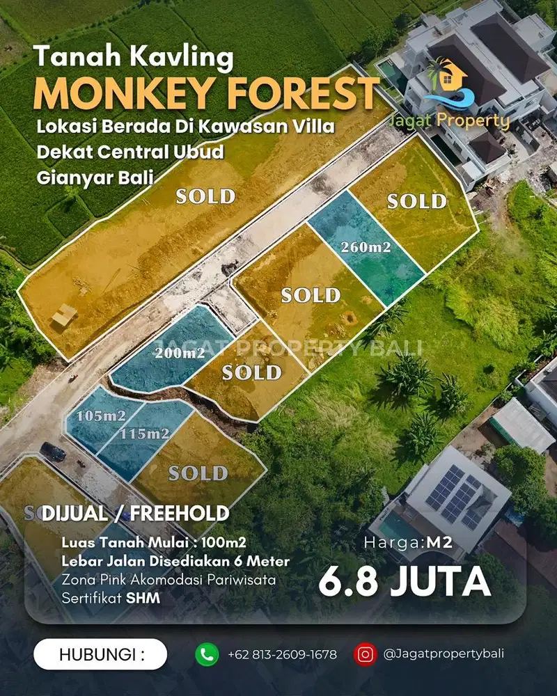 Dijual Tanah Kavling Berlokasi Ubud Gianyar Bali