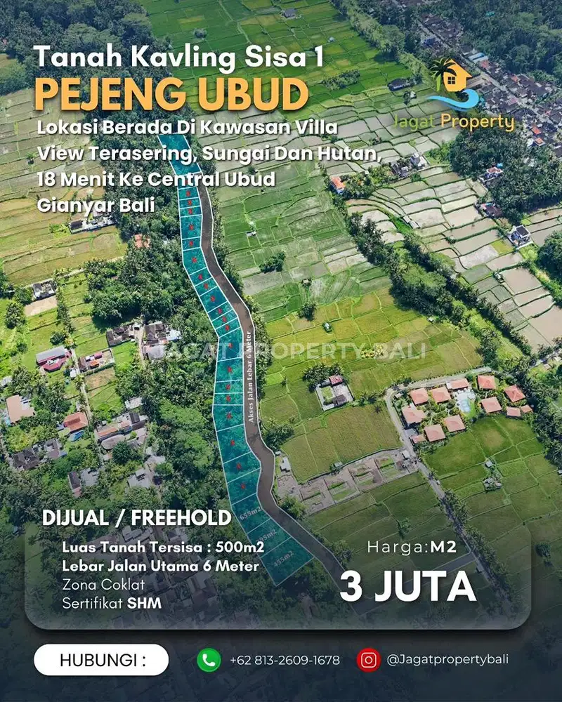 Dijual Tanah Kavling Berlokasi Pejeng Ubud Gianyar Bali