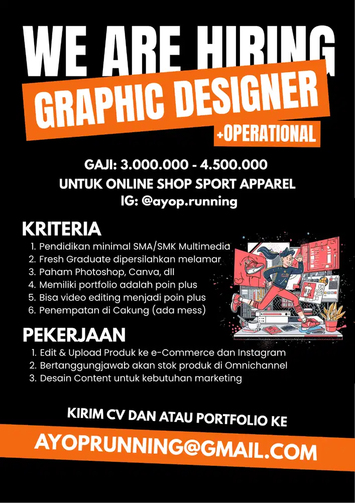 Staff Graphic Design, Video Editor, & Admin Digital - Lowongan Kerja