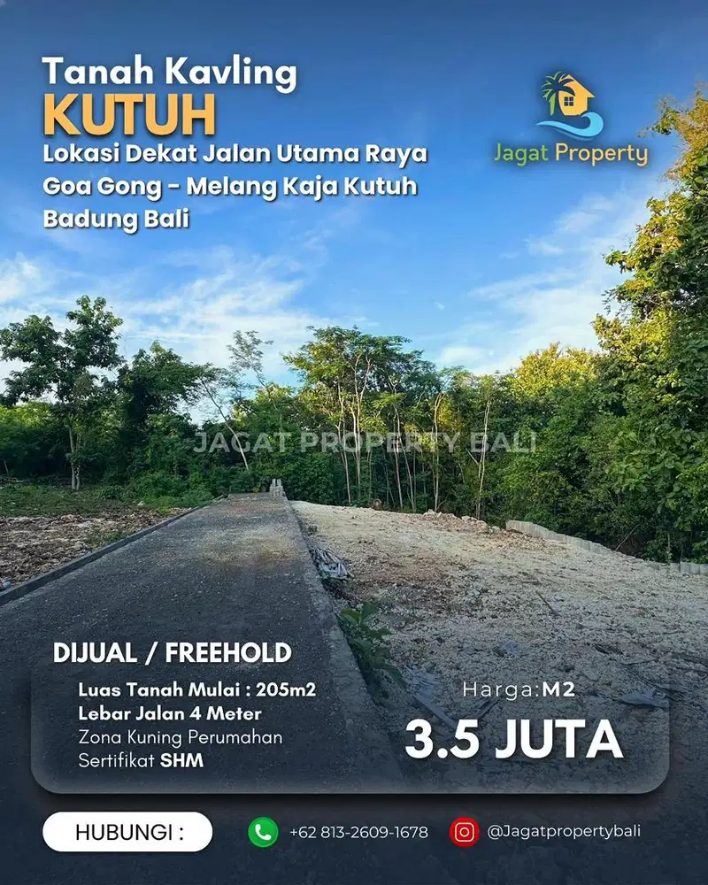 Dijual Tanah Kavling Berlokasi Kutuh Kuta Selatan Badung Bali