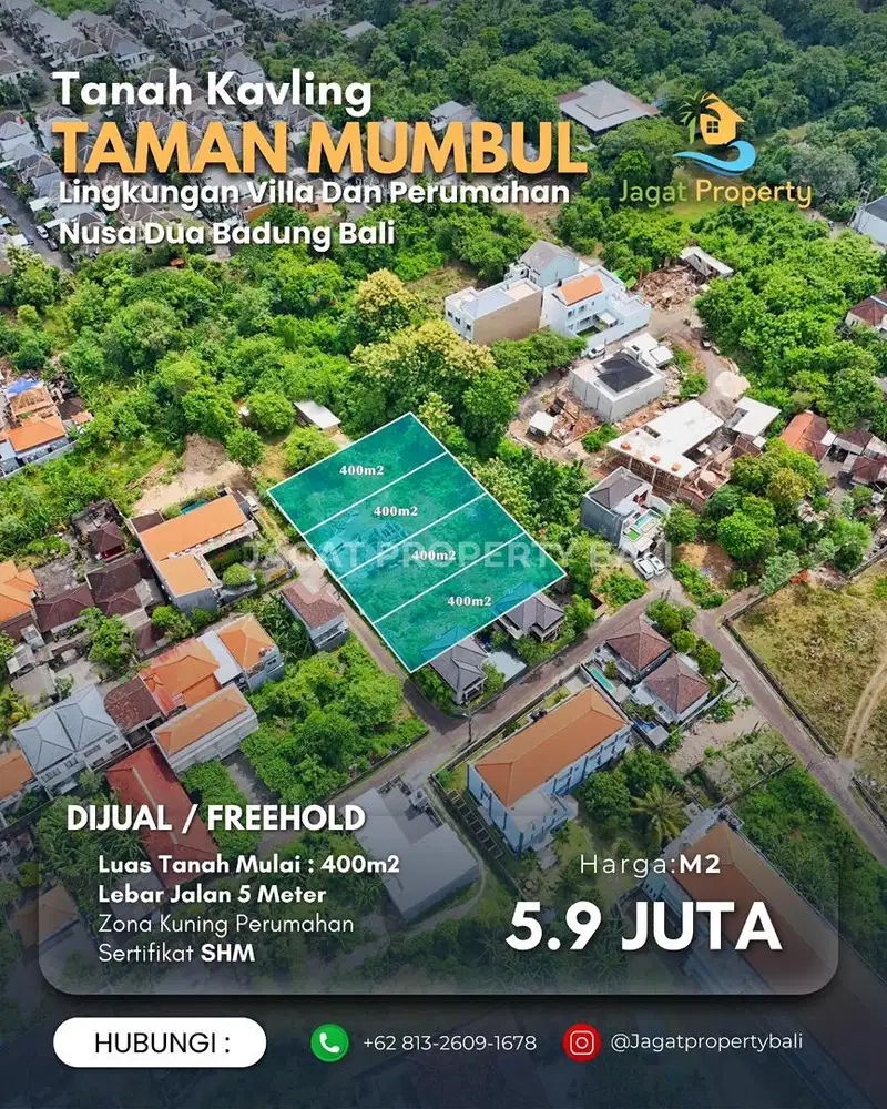 Dijual Tanah Kavling Berlokasi Taman Mumbul Nusa Dua Badung Bali