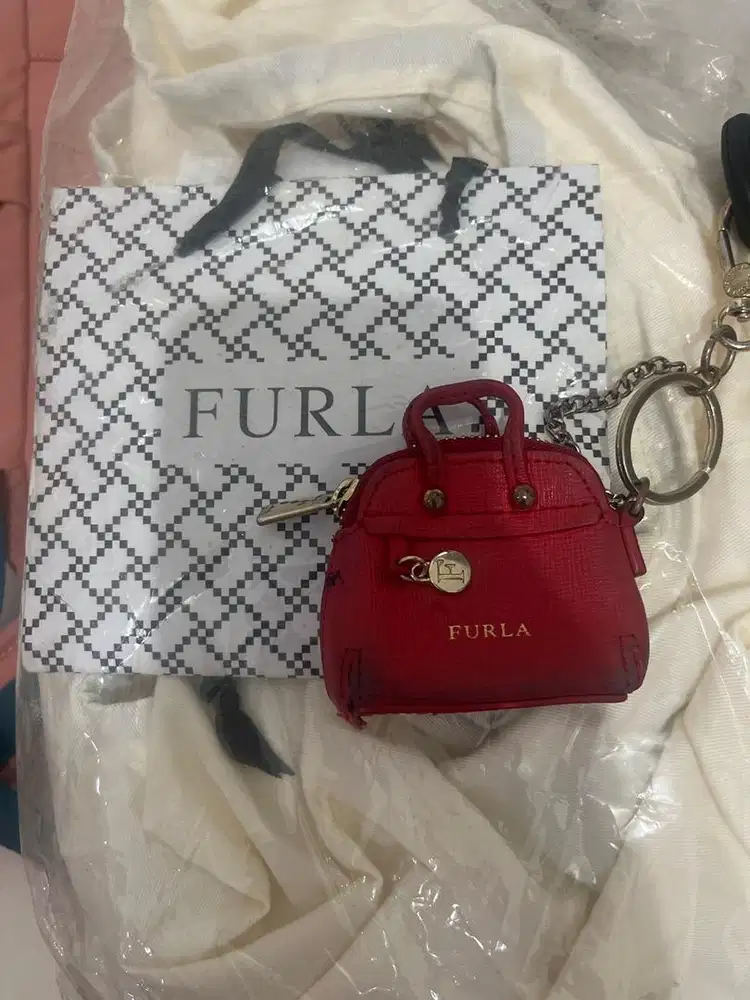 Preloved Red Furla Gantungan Kunci/Keyring Accessory