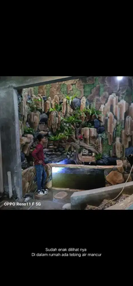 Jasa pembuatan relief tebing kolam ikan air mancur