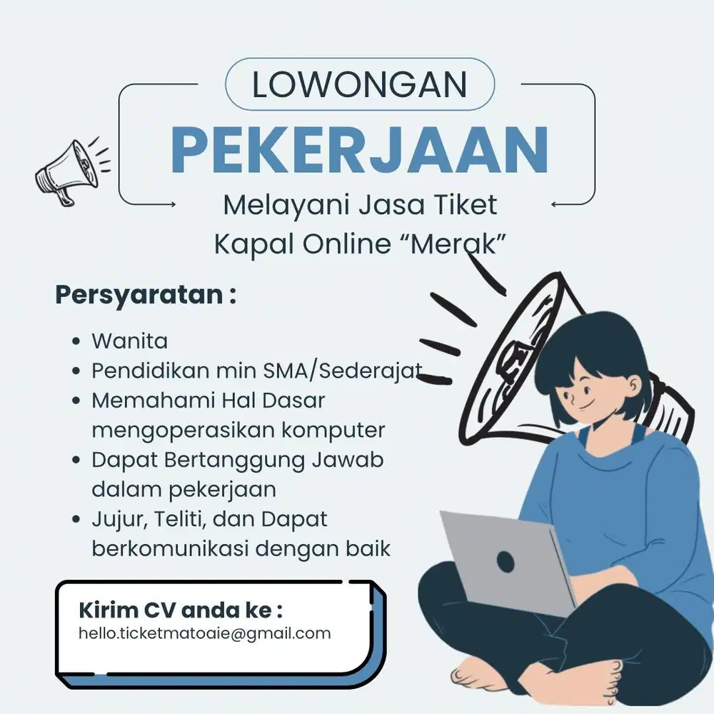 LOWONGAN KERJA AGEN TIKET ONLINE KAPAL MERAK