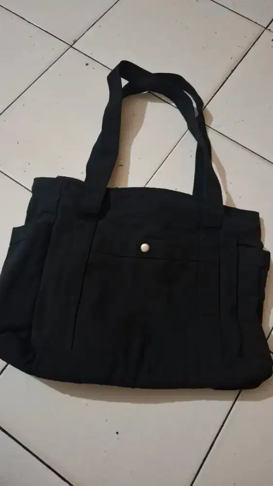 Tote Bag Full Canvas Hitam