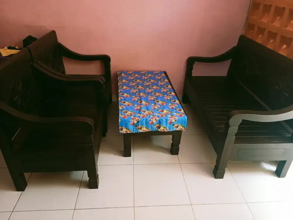 Dijual Cepat Meja Kursi Tamu Murah Kayu Jati