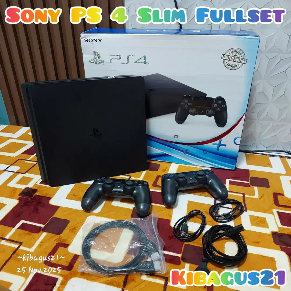 Ps4 slim sony ps 4 ORI Fullset HDD 1TB Resmi Sony Indonesia