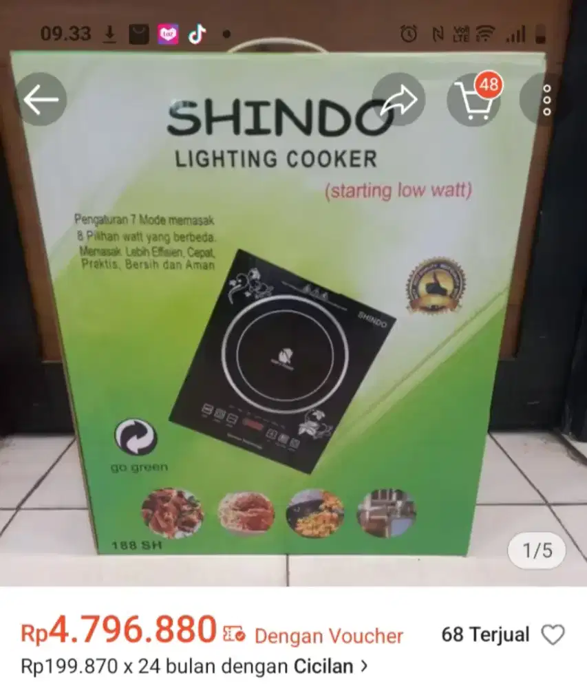 Kompor listrik Halogen Shindo