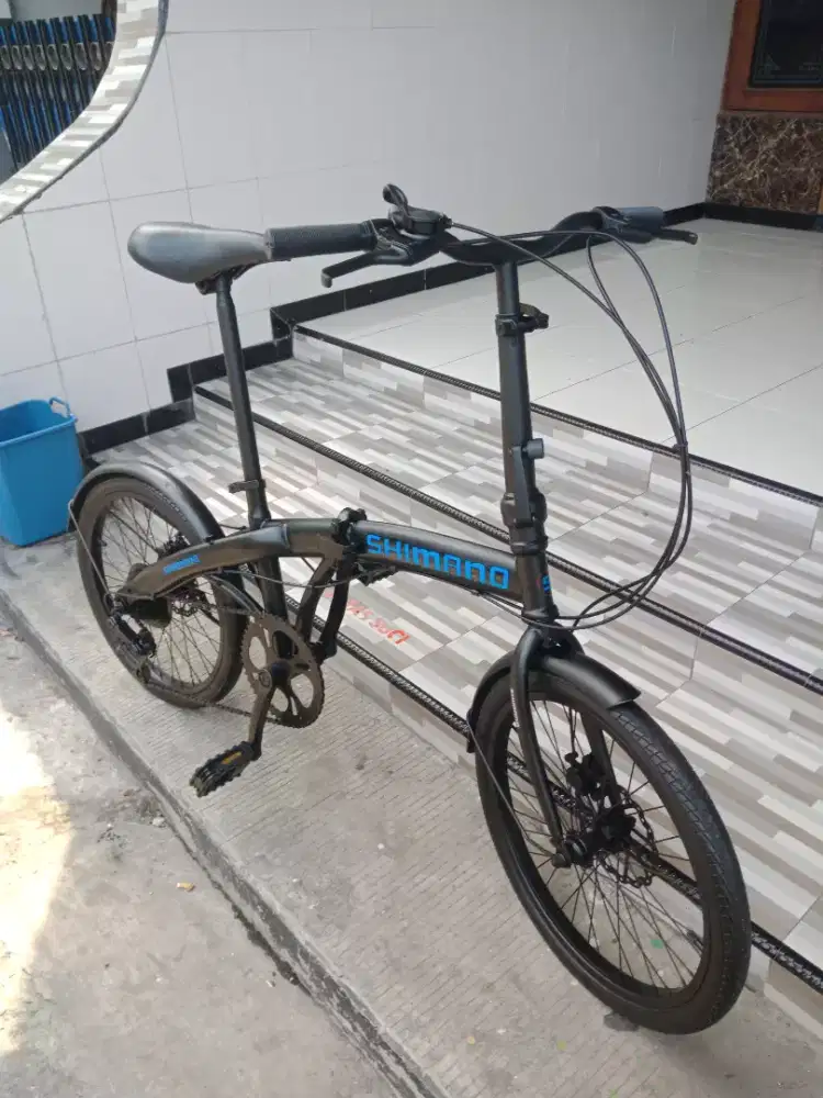 Sepeda Lipat BASIC SAKONI DOUBLE CAKRAM 7 SPEED CUSTOM BAGUS UK. 20