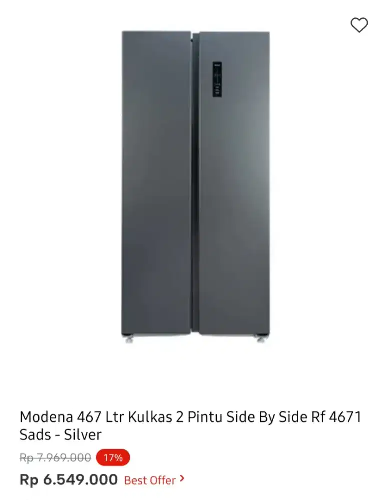KULKAS SBS MODENA 467 liter