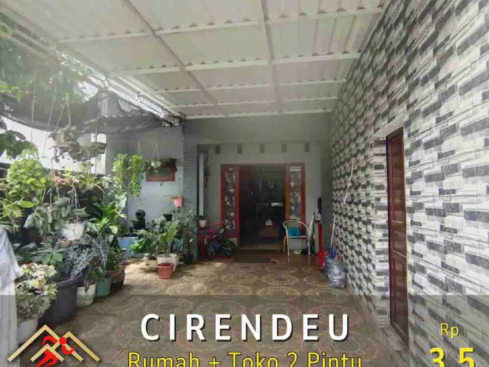 DIJUAL RUMAH DAN TOKO 2 PINTU DI CIRENDEU TANGGERANG SELATAN