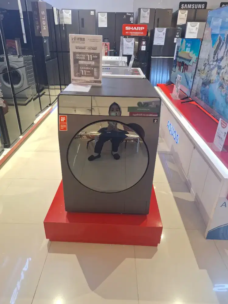 Mesin cuci sharp front loading 10.5kg with dryer