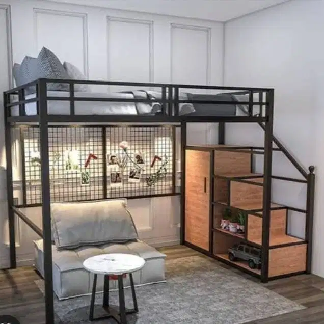 mezanin bed dengan tangga harga terjangkau