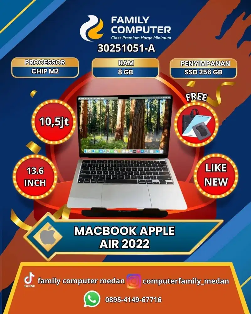 MACBOOK APPLE AIR 2022 | CHIP M2| 8 GB| SSD 256 GB