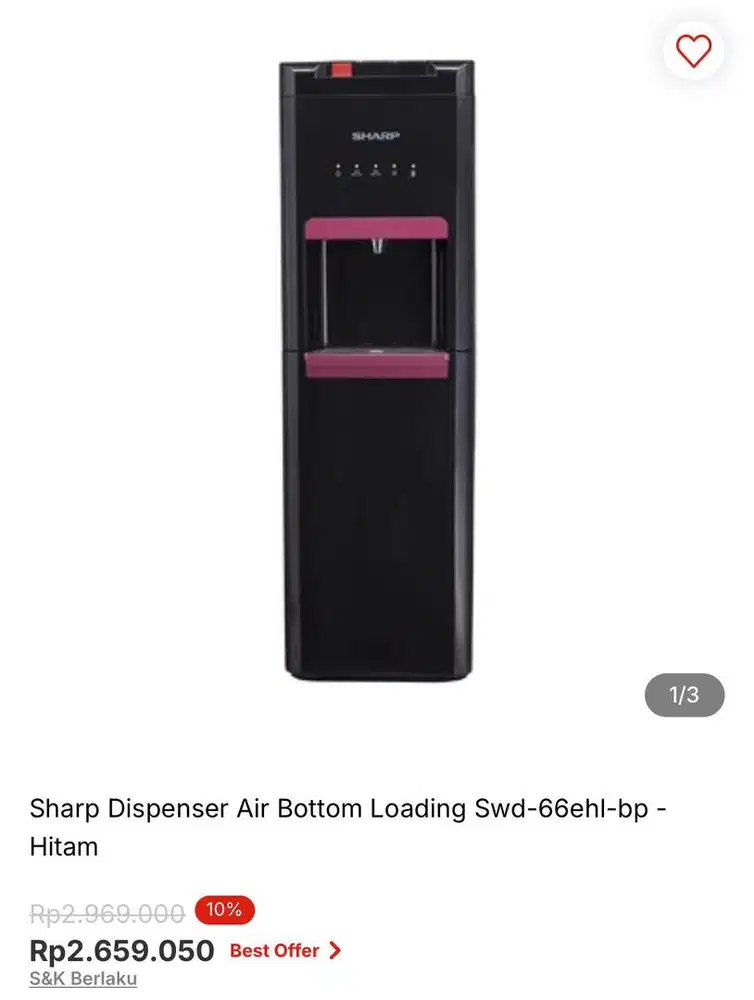 Dispenser Sharp Galon Bawah bisa cicilan syarat ktp