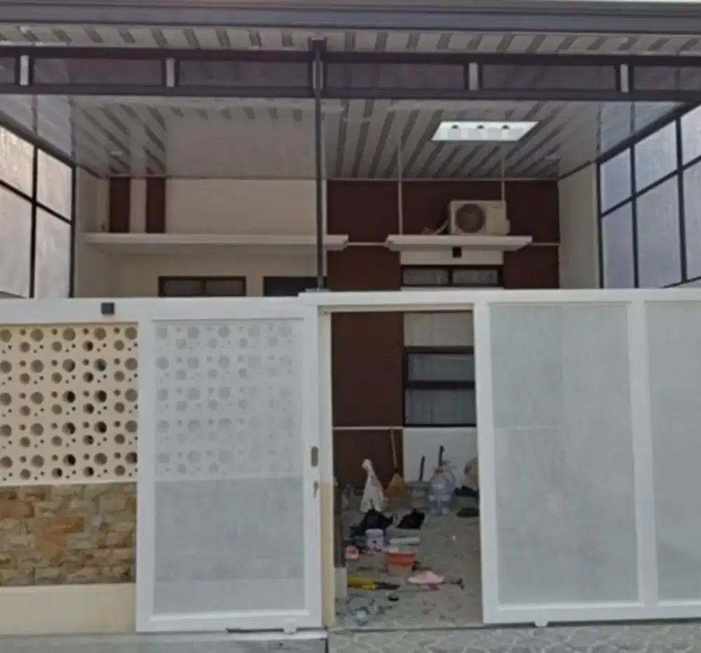 Pagar dorong dobel geser