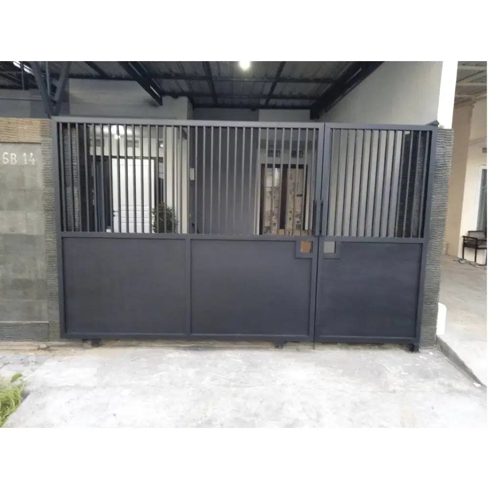 pagar rumah bahan plat warna hitam gratis survei