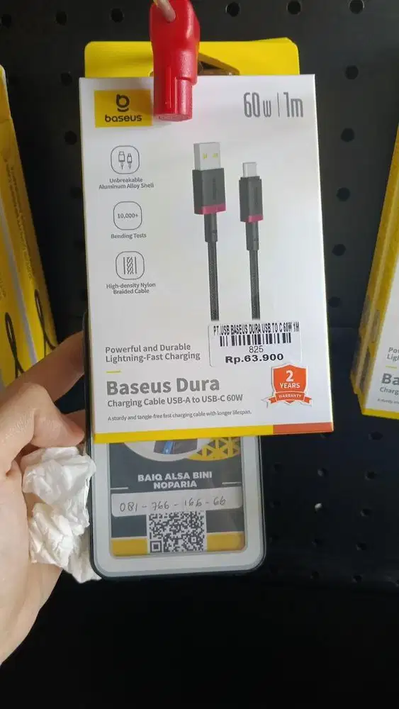 USB BASEUS DURA USB TO C 60W 1M
