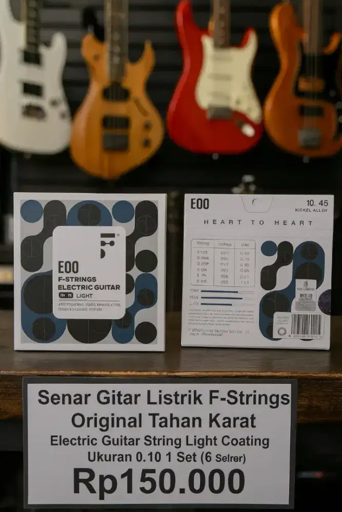 Senar Gitar Listrik F-Strings Original Tahan Karat Coating Ukuran 0.10