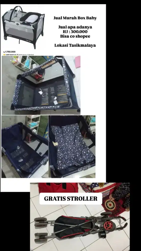 Box bayi GRACO gratis Stroller