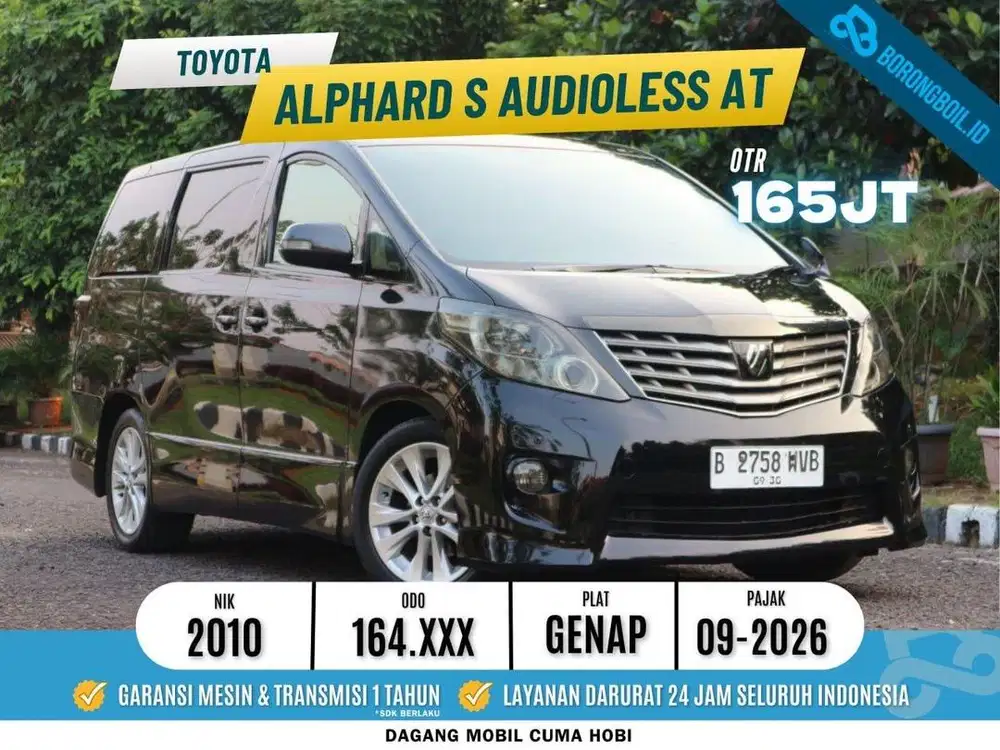 Alphard S Audioless AT 2010 Hitam Metalik  - Turun Harga