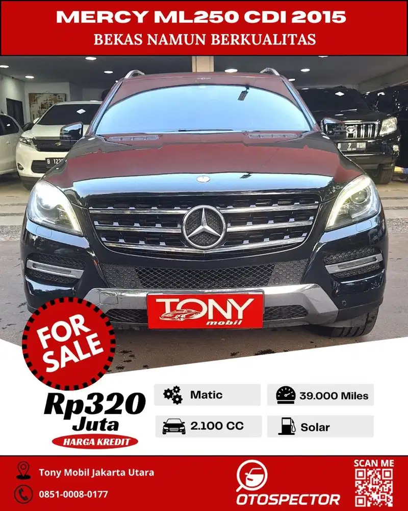 Mercedes Benz ML250 CDI AT 2015 Hitam Diesel