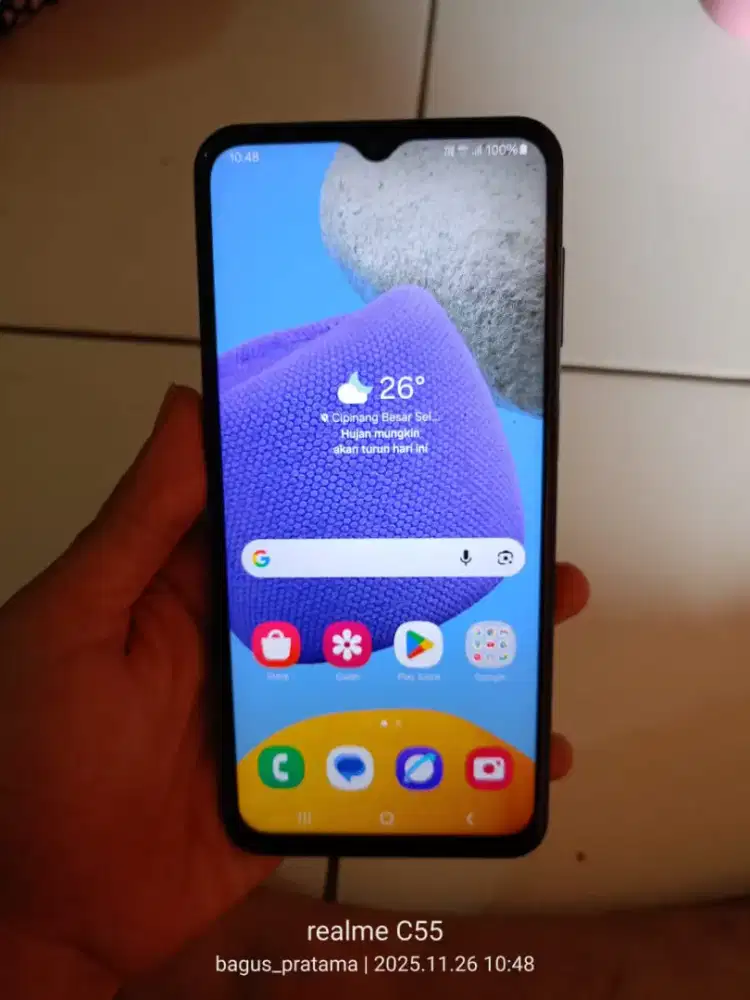 bantuin tmen mau jual galaxy m23 5G 6+6/128 fullsett msih mulus bgtt