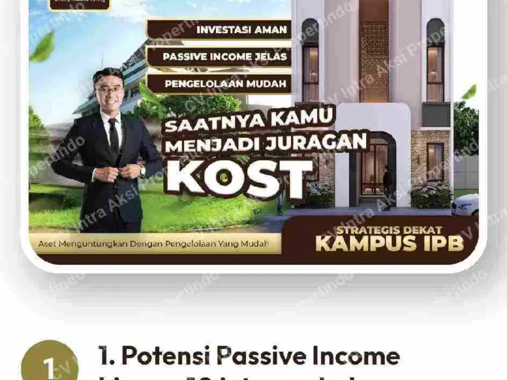 Rumah Kost 4, 6 dan 8 Kamar di Granada Student House 3 IPB Bogor