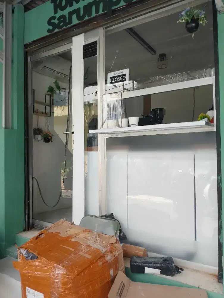 Alminium jendela pintu kaca partisi