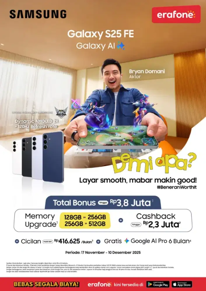 SAMSUNG GALAXY S25 FE FREE UPGRADE MEMORI