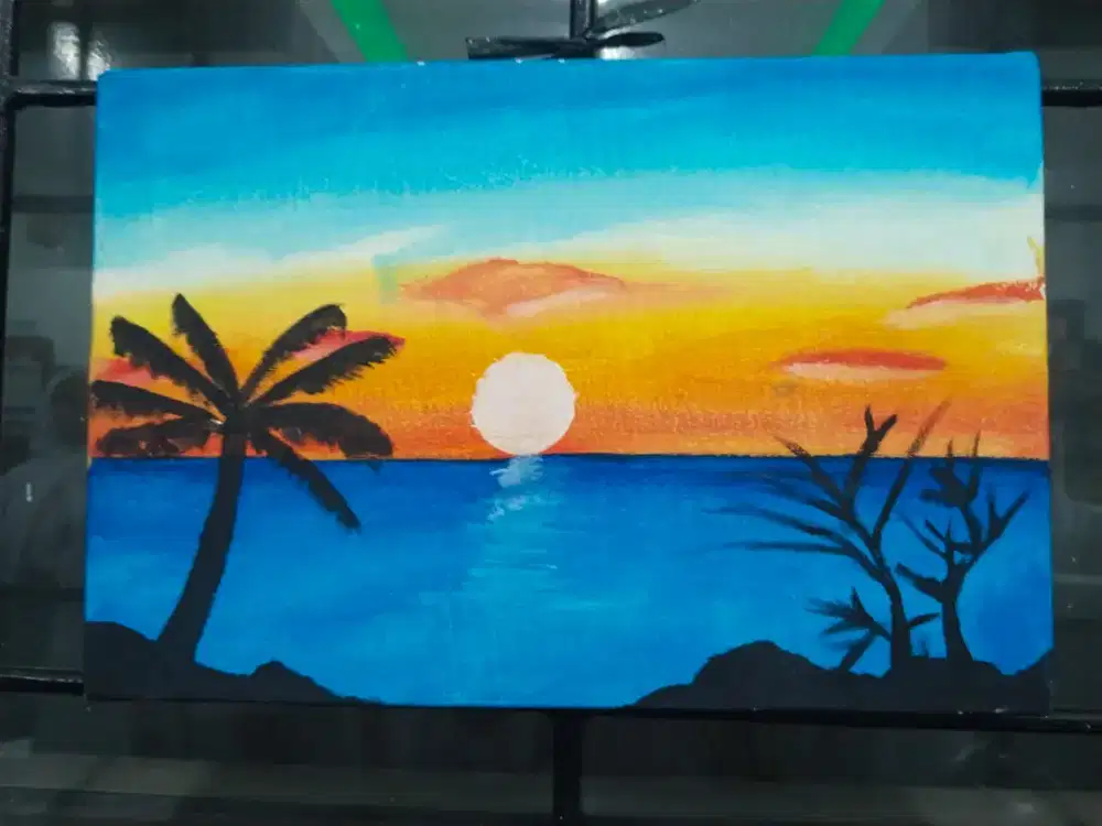 HSC 2025_ Barang Bekas Naik kelas_ Lukisan matahari tenggelam indah