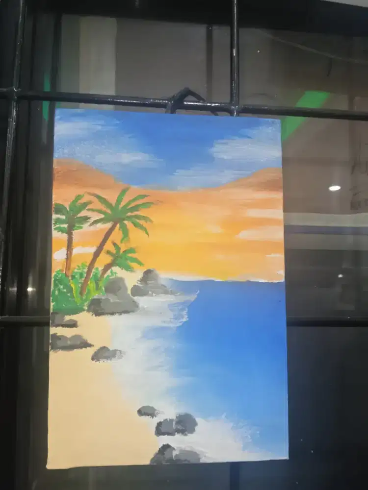 HSC 2025_Barang Bekas naik kelas_ Lukisan pantai sunset tropis