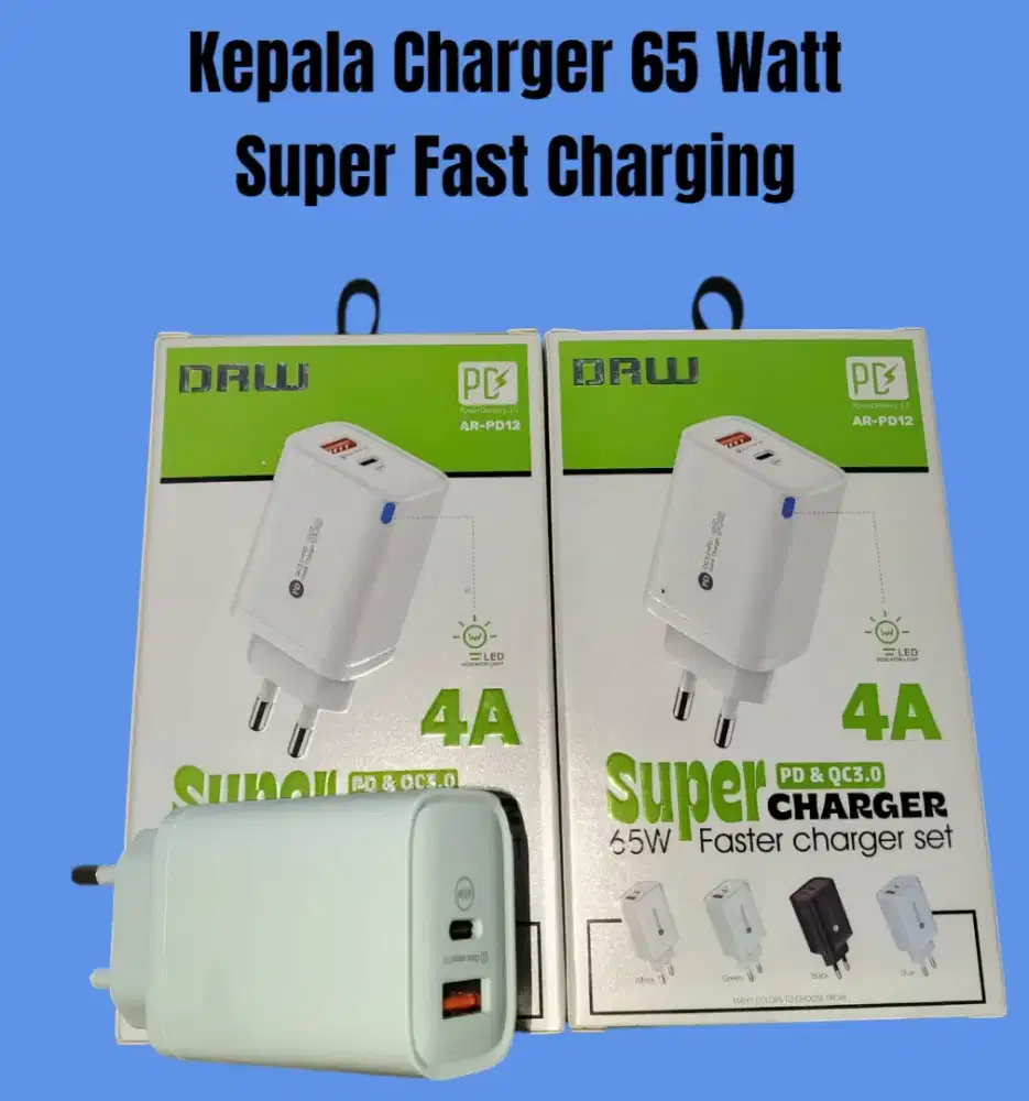 Kepala charger 65Watt Super Fash Charging universal