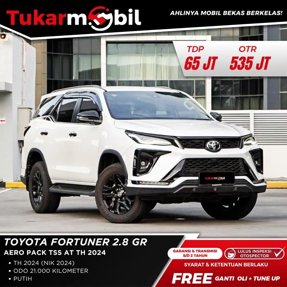 [BERGARANSI] TOYOTA FORTUNER 2.8 GR AERO PACK TSS MATIC TAHUN 2024
