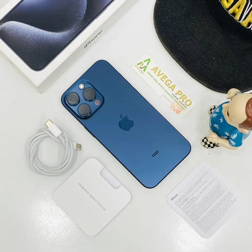 Second iphone 15 promax 512 gb space blue titanium garansi resmi