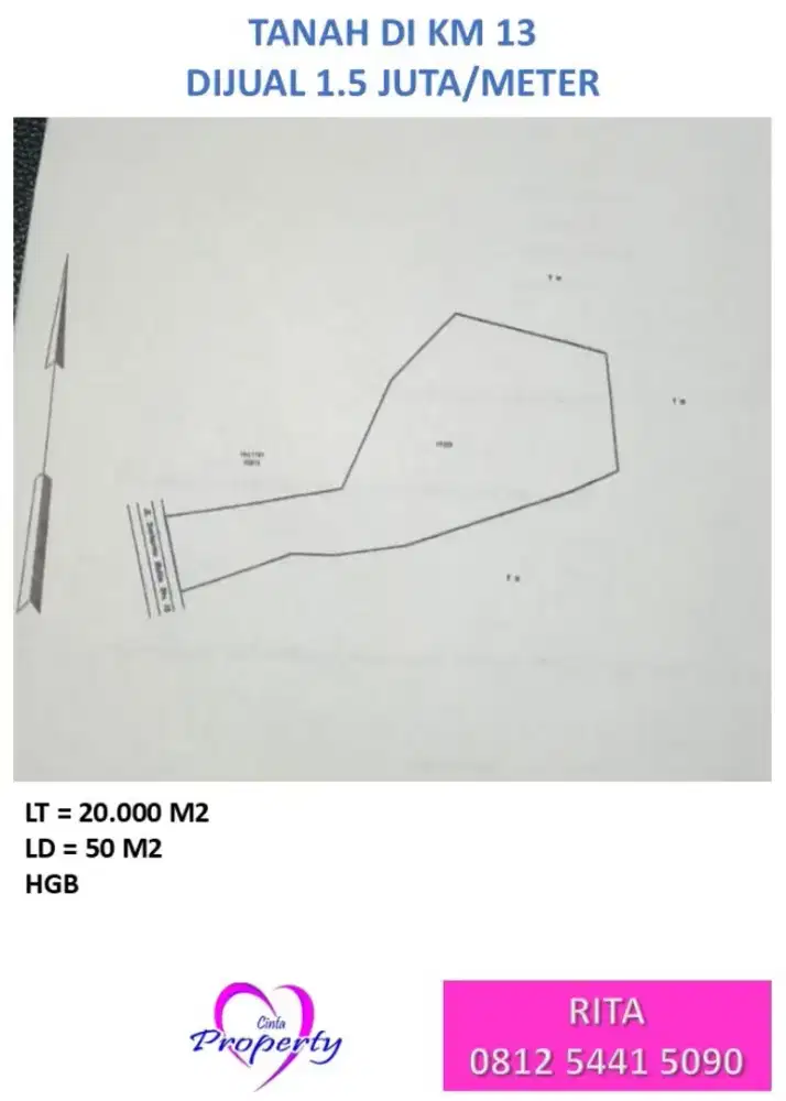DIJUAL TANAH DI KM 13