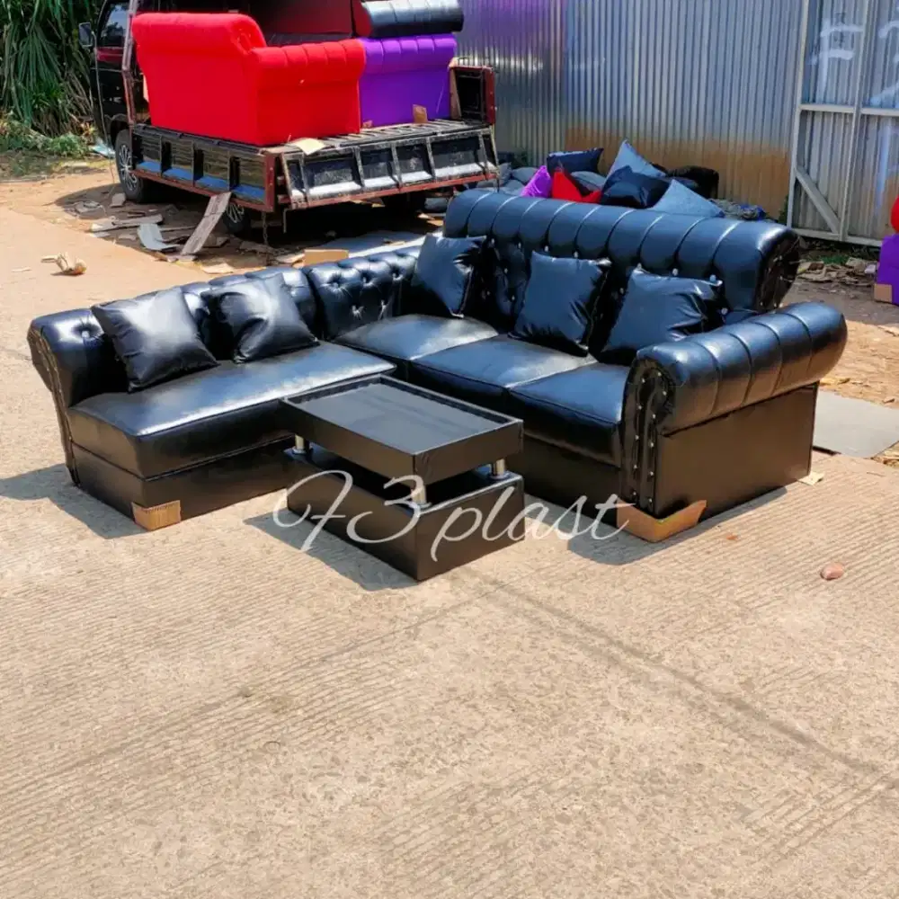 Sofa L kancing/sofa ruang tamu