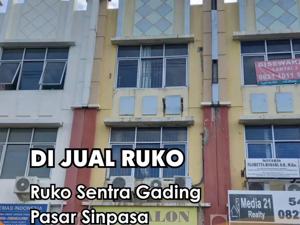 Di Jual !!! Ruko di Ruko Sentra Gading Pasar Sinpasa