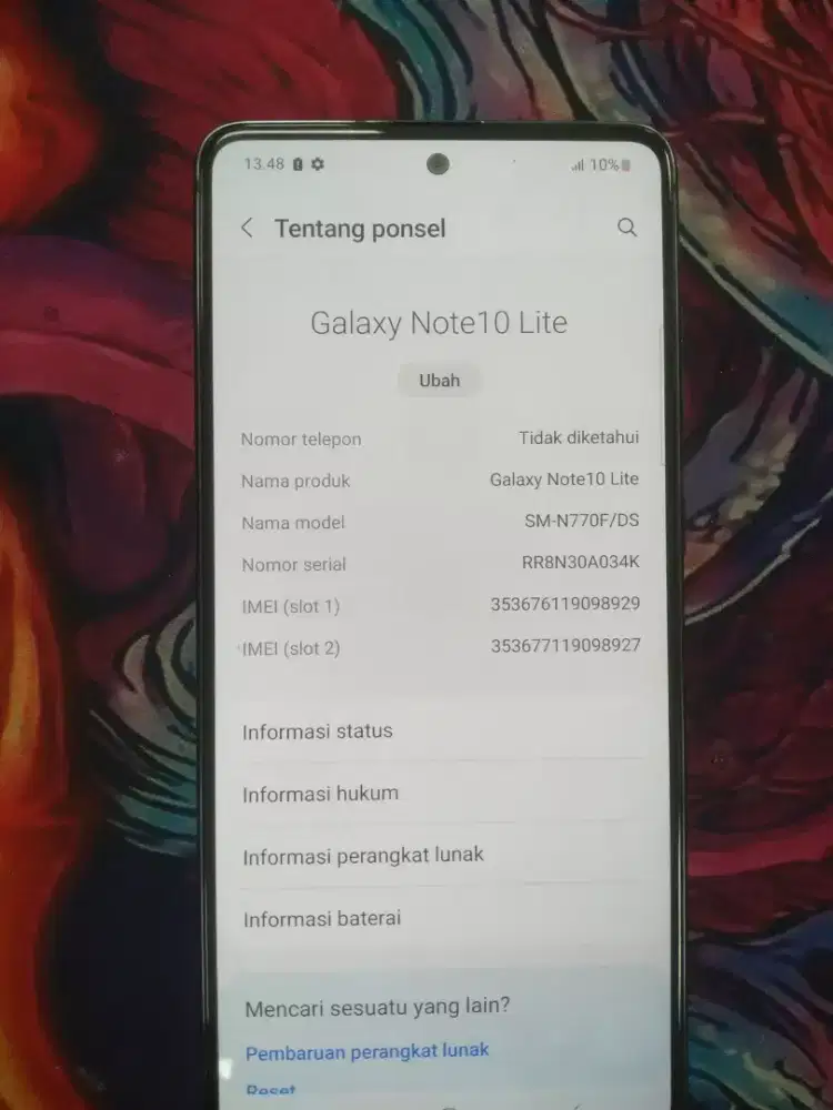 Samsung note 10 lite sein 8/128