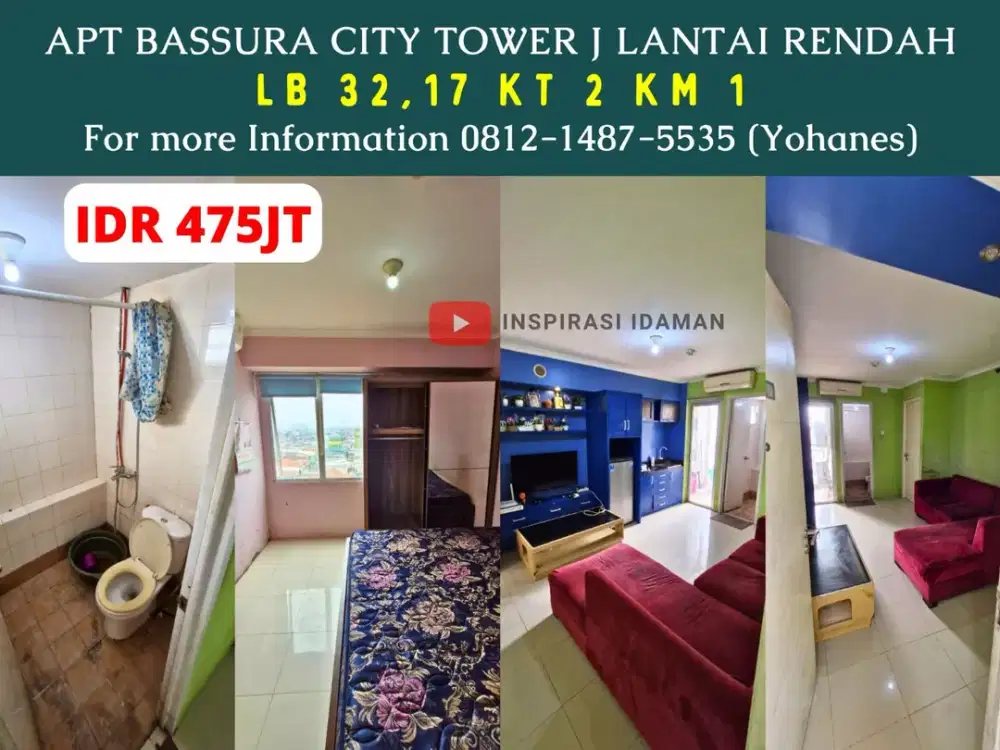 Apt Bassura City Tower J 2BR lantai rendah