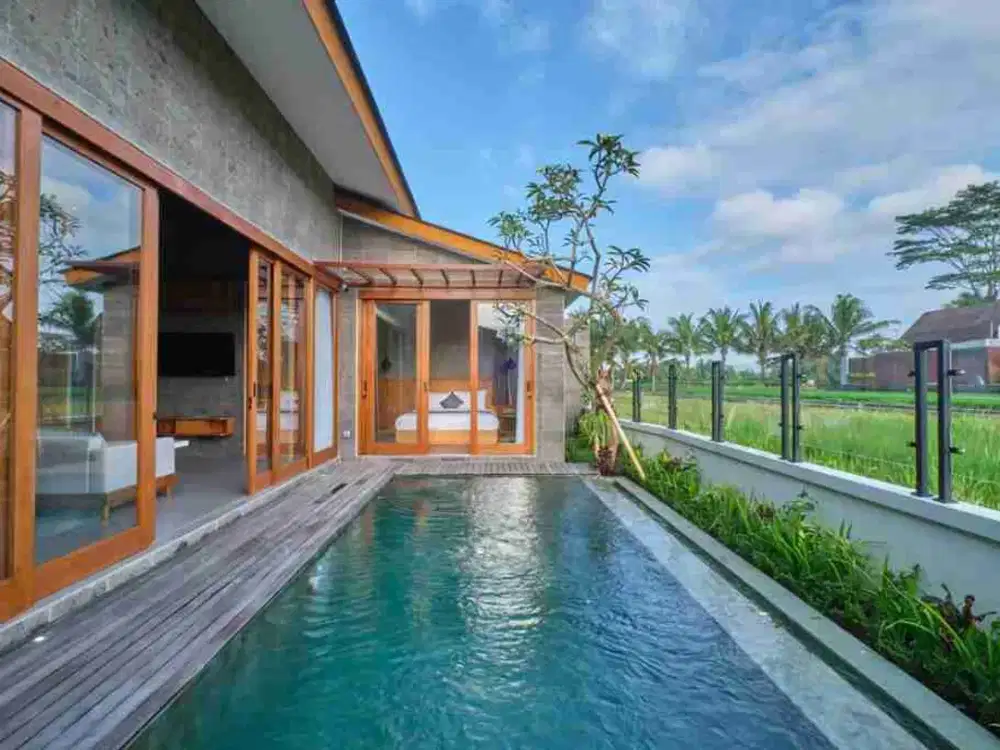 villa tropis modern view sawah lodtunduh ubud bali