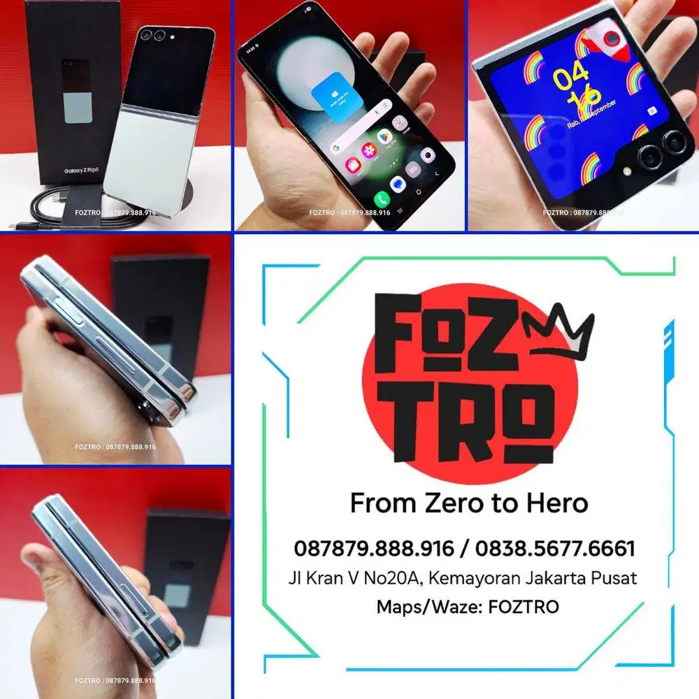 Samsung Galaxy Z Flip 5 Mint 8/256GB Fullset Resmi SEIN No Minus