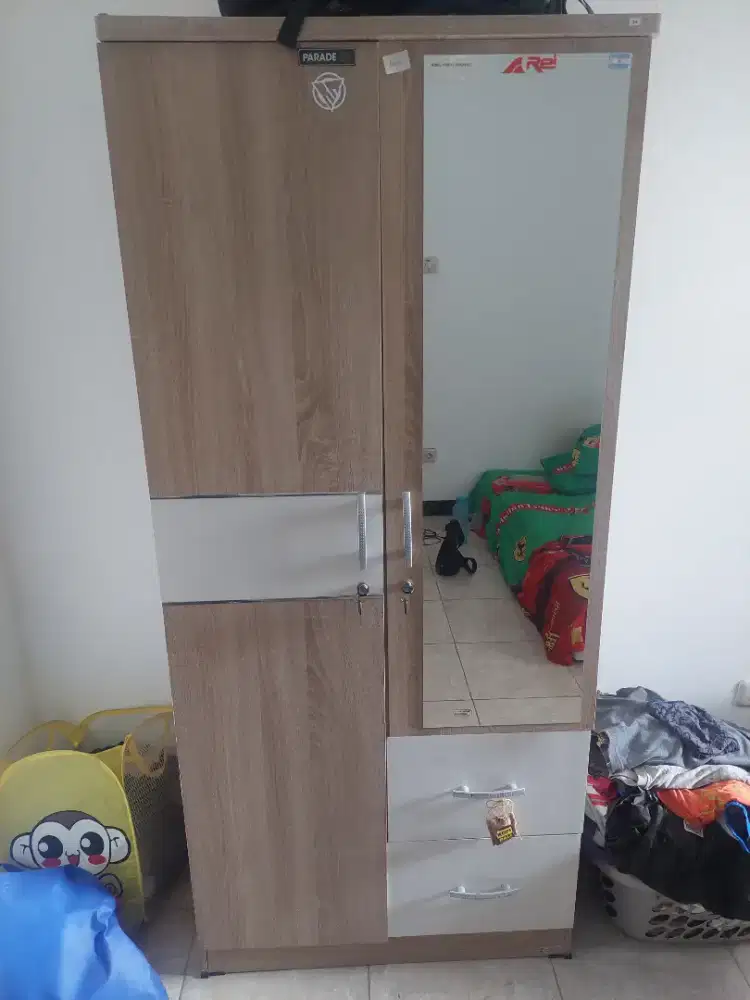 LUNARSOL FURNITURE Lemari 2 Pintu Minimalis Laci LPT 028