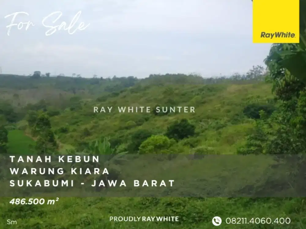 Dijual Tanah Kebun - Warung Kiara - 486.500 m² Sukabumi - Jawa Barat