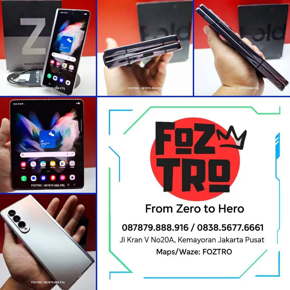 Samsung Galaxy Z Fold 3 12/512GB Resmi SEIN Fullset Mulus No Minus