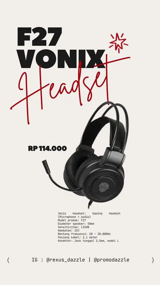 Rexus headset gaming Vonix F27