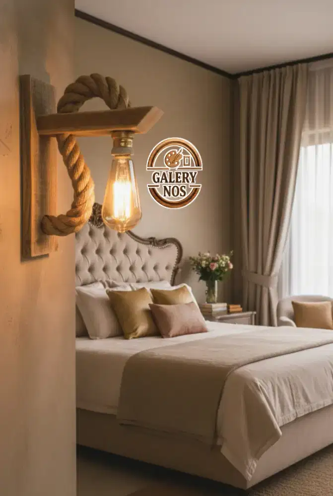 Lampu Dinding Vintage Rustic - Wall Lamp Dekorasi Vila, Kamar