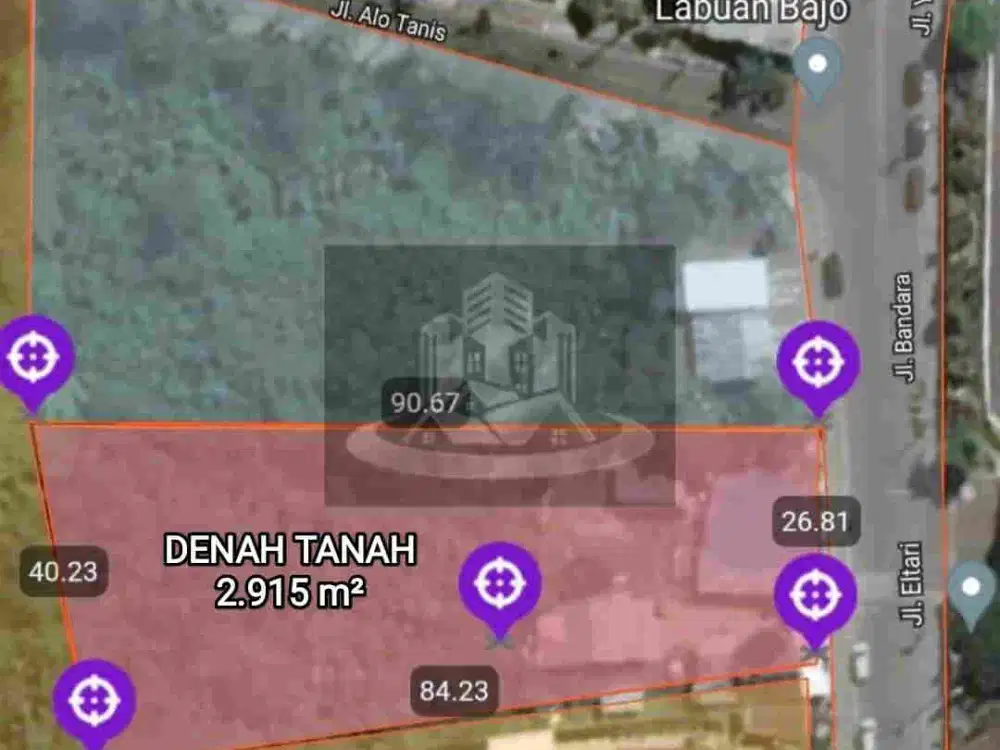 DIJUAL TANAH KOMERSIL STRATEGIS DEPAN BANDARA KOMODO LABUAN BAJO