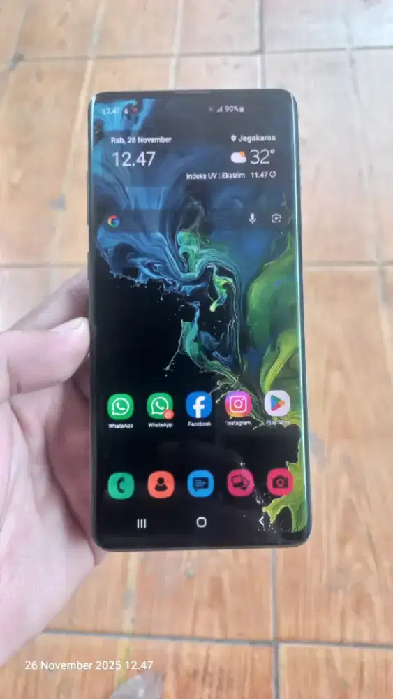 Samsung S10 plus ram 8/128 hp charger