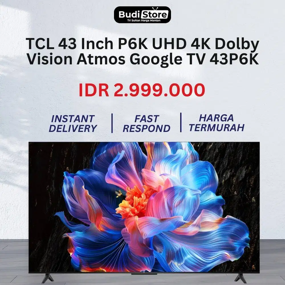 TCL 43 Inch P6K UHD 4K Dolby Vision Atmos Google TV 43P6K